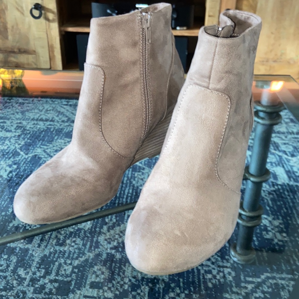 Taupe booties.  Worn once.